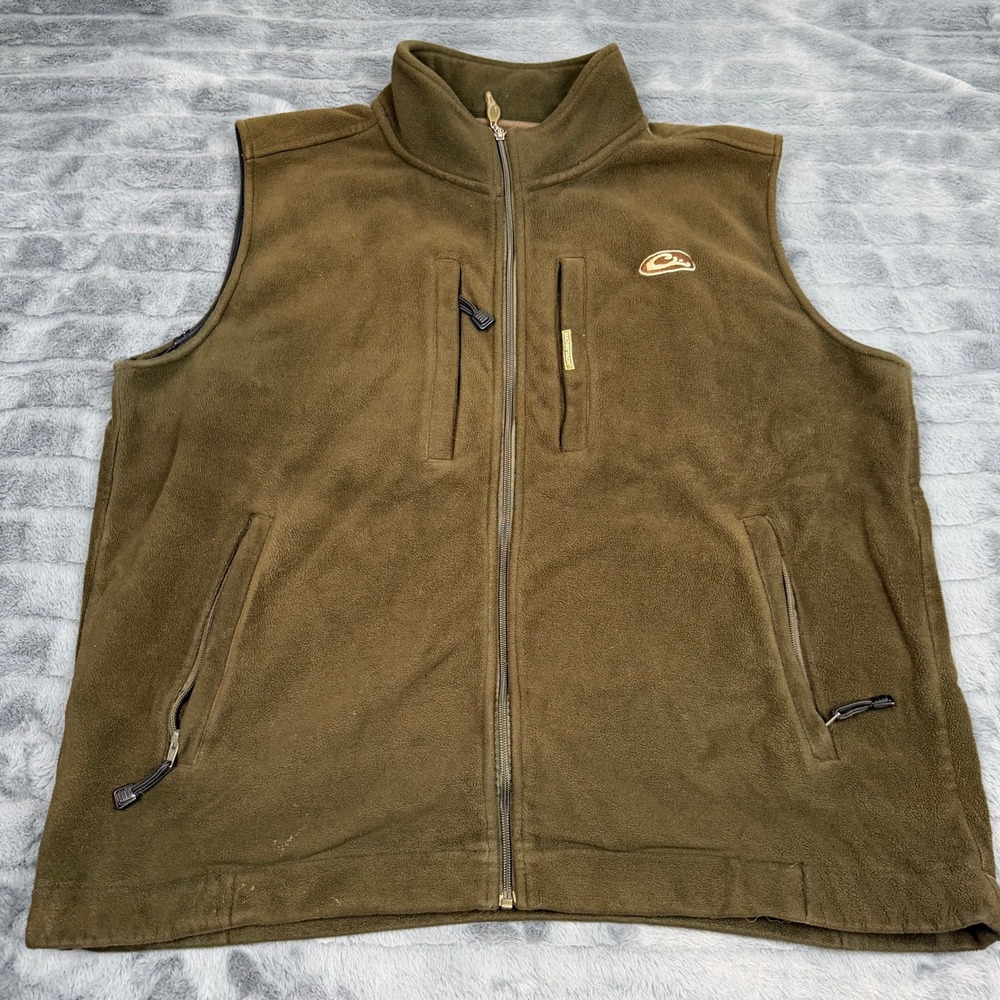 Drake Waterfowl Systems Fleece Vest Mens 3XL Olive Green Magnattach Full Zip